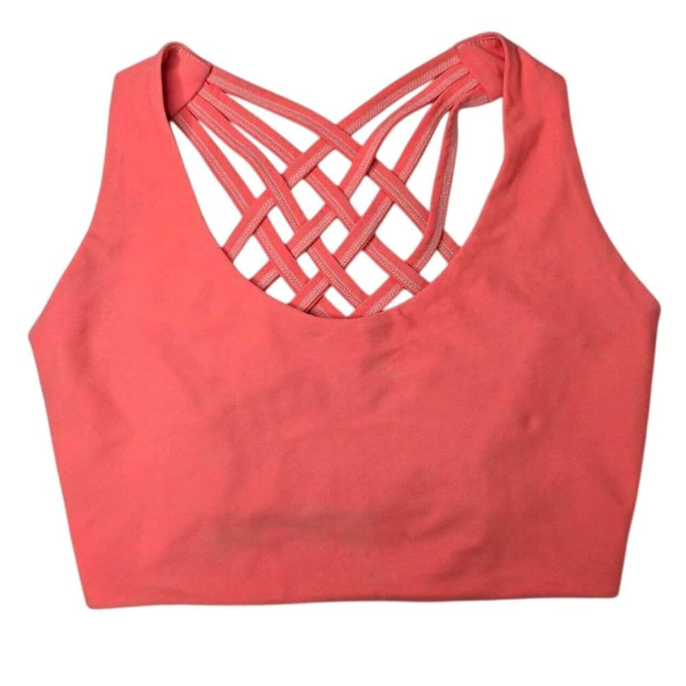 Daughters of Culture Bikini Sports Bra Top Orange Criss Cross Back Active Y2K XS